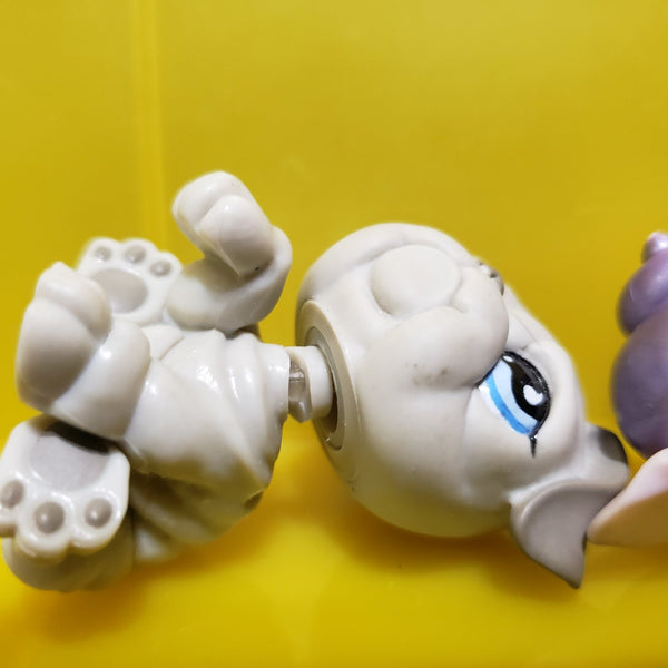 Littlest Pet Shop Lot of Blemished Damaged Pets Bulldog Snail Owl Set LPS Authentic Comes as Shown NOV10J