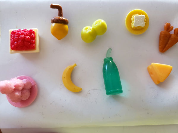 Littlest Pet Shop Lot of 10 Food Accessories Banana Carrot Bone Set Authentic LPS JAN25J