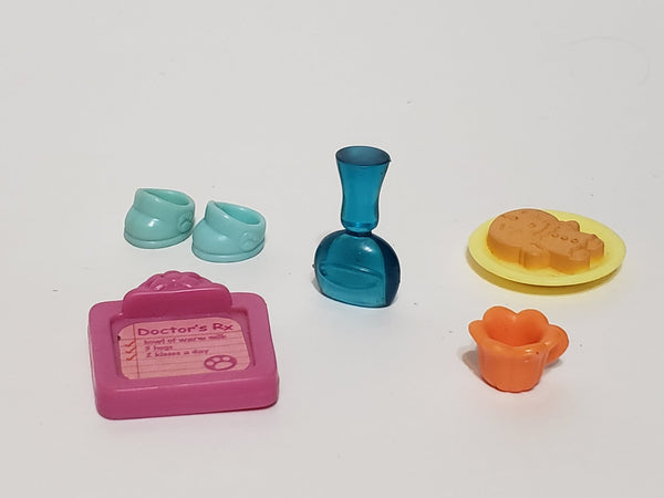 Littlest Pet Shop Random Lot of 5 Salon Doctor Mall Food Dish Set Authentic LPS SEE VIDEO