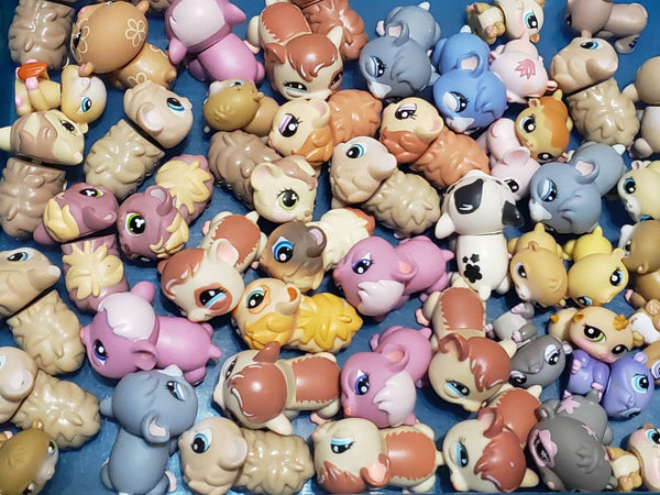 Littlest Pet Shop Random 3 Different Adorable Hamster Guinea Pig Cute Set LPS Authentic