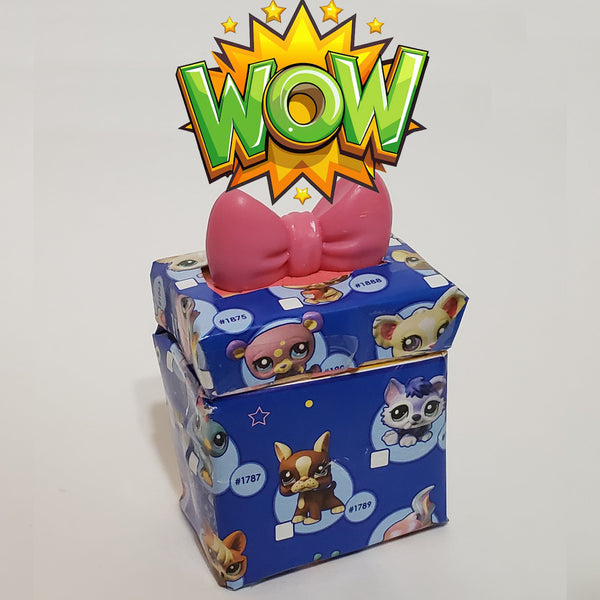 Littlest Pet Shop Custom Made Special Gift Box with Bow LPS Accessory SEP23J SEE VIDEO