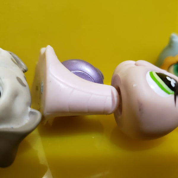 Littlest Pet Shop Lot of Blemished Damaged Pets Bulldog Snail Owl Set LPS Authentic Comes as Shown NOV10J