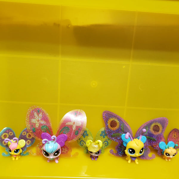 Littlest Pet Shop Rare Lot of 5 Fancy Flutters Butterflew Butterfly Series 3 Authentic Lps NOV08J