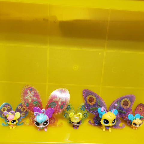 Littlest Pet Shop Rare Lot of 5 Fancy Flutters Butterflew Butterfly Series 3 Authentic Lps NOV08J