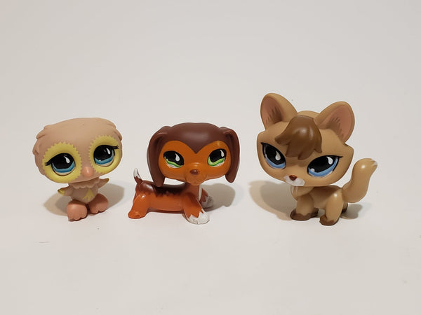 Littlest Pet Shop Pet Trainin' Park Fox 673 Owl 674 Dachshund 675 Set Authentic JUN24J
