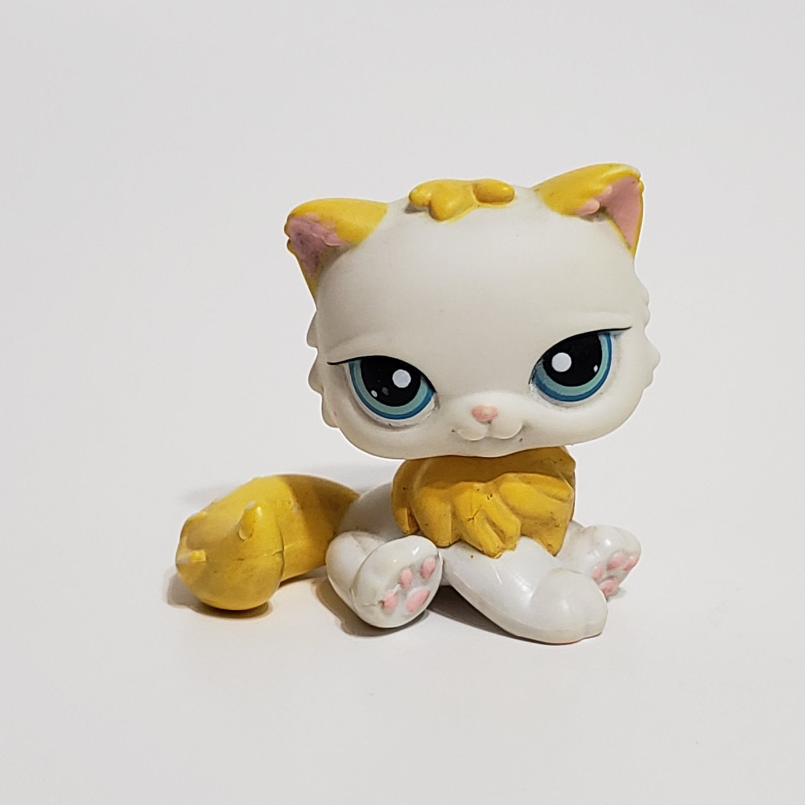 Littlest Pet Shop Cat Kitty Persian White Yellow Rare 207 Authentic Lps ...