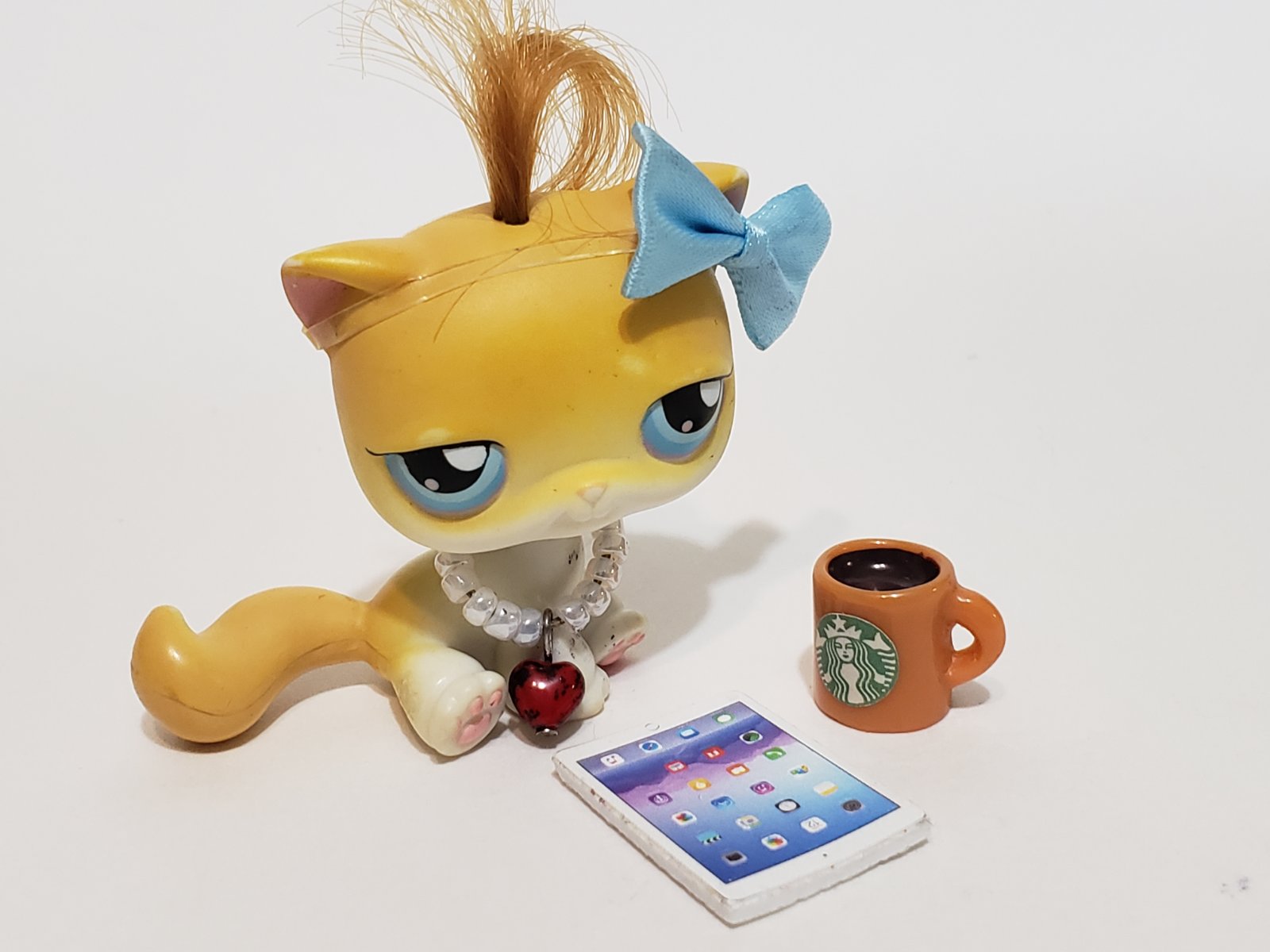Littlest Pet Shop Slow Morning with Coffee Real Hair 42 w Accessory Set ...