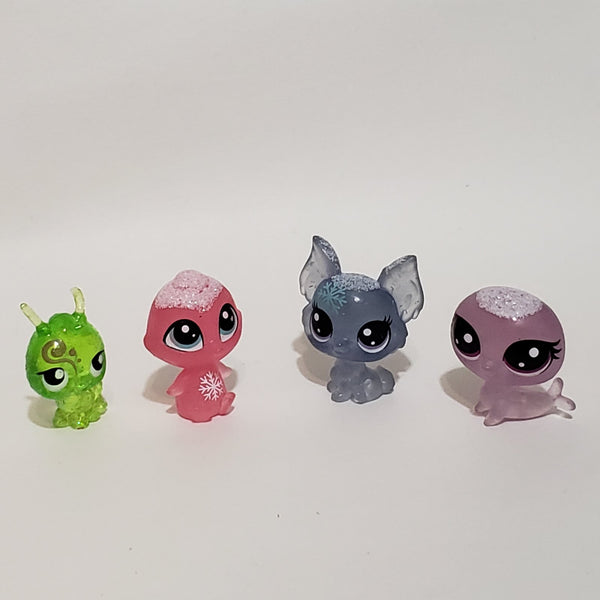Littlest Pet Shop LPS Lot 4 Sparkle Mini Baby Babies Fairy Fairies Set Authentic DEC25J SEE VIDEO