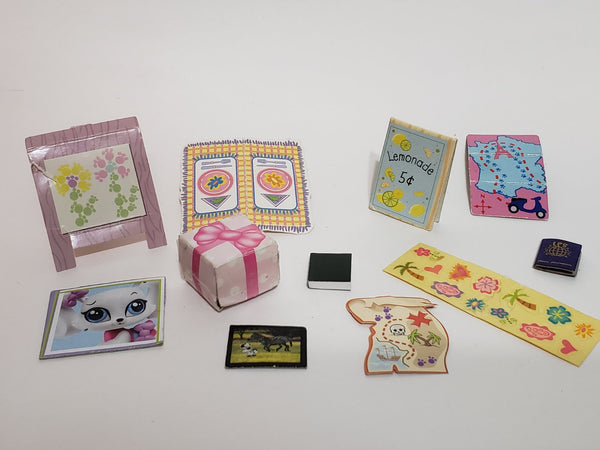 Littlest Pet Shop Lot of 10 Passport Sign Sticker Map Cardboard Gifts Set LPS FOR SERIOUS COLLECTORS ONLY JUL30J