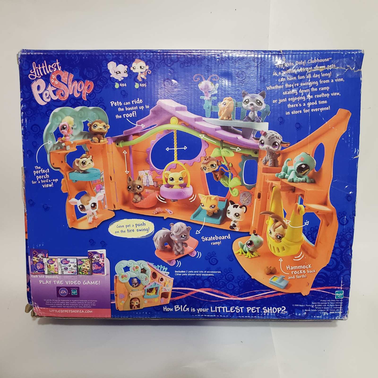 WW NIB Littlest Pet Shop Club Treehouse Playset Orange Play Center