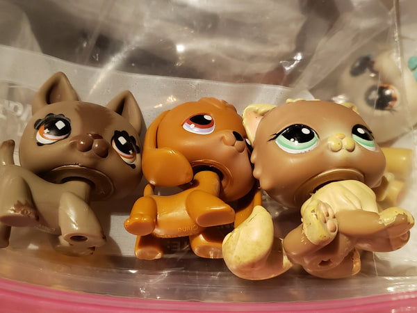 LIKE NEW LITTLEST PET SHOP 491 GREY BROWN GERMAN SHEPHERD PUPPY DOG Authentic FEB20J