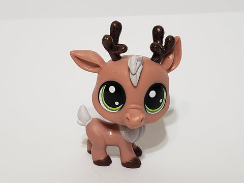 Littlest Pet Shop HTF No Number Glitter Brown Caribou Moose Deer Authentic JAN13JTW