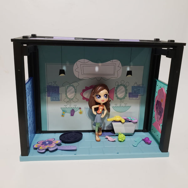 WW Littlest Pet Shop Ahh to the Spa Style Set Playset with Doll and Accessories Authentic Lps AUG10J