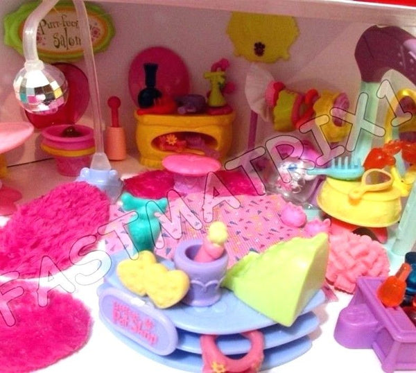 Littlest Pet Shop Lot 7 Random Bathroom Shopping Mall Accessories Authentic