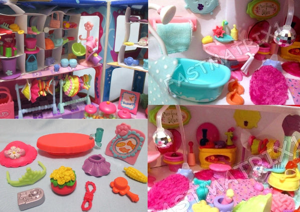 Littlest Pet Shop Lot 7 Random Bathroom Shopping Mall Accessories Authentic