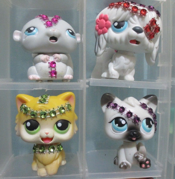 Littlest Pet Shop Lot of 3 Magic Motion Random Pets Cat Dog Authentic Hasbro Lps