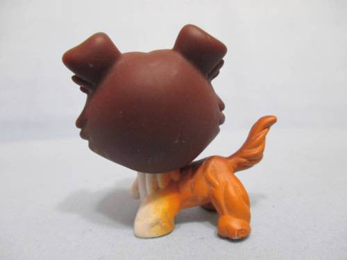 Littlest Pet Shop Border Collie Dog Puppy 237 Open Mouth Brown Tan White LPS Authentic Main 5 JAN01J (