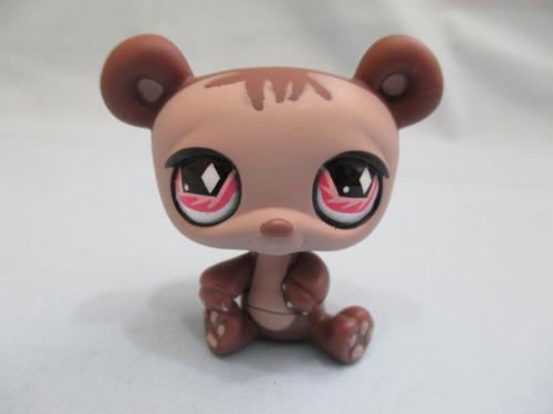 LIKE NEW Littlest Pet Shop Panda Bear Brown with Pink Eyes 594 Authentic Lps DEC10J