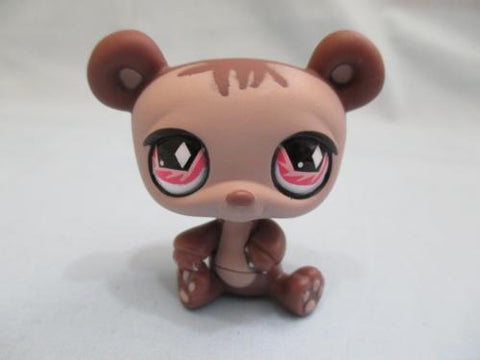 LIKE NEW Littlest Pet Shop Panda Bear Brown with Pink Eyes 594 Authentic Lps DEC10J