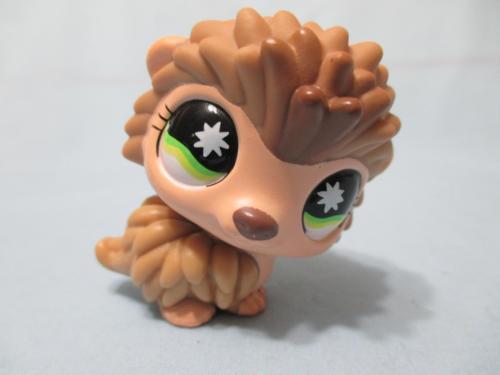Littlest Pet Shop Porcupine Hedgehog Tan and Brown with Star Green Eyes 861 Authentic Lps Oct26npo38