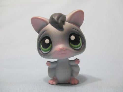 LITTLEST PET SHOP BAT SUGAR GLIDER FLYING SQUIRREL GREY with GREEN EYES 214 Authentic LPS Dec17ni