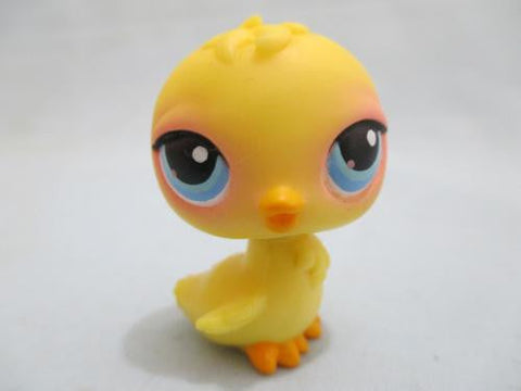 LIKE NEW Littlest Pet Shop 13 Yellow Chick Bird Blue Eye LPS Authentic  DEC1J