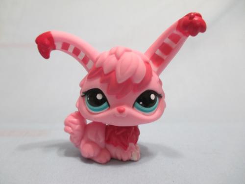 LIKE NEW Littlest Pet Shop Bunny Angora Pink with Teal Eyes 2132 Authentic Lps Nov17n
