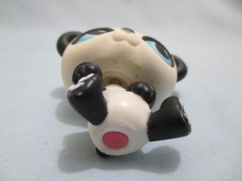 LIKE NEW Littlest Pet Shop 90 Panda Bear Black White Blue Eyes Authentic Dec27ni