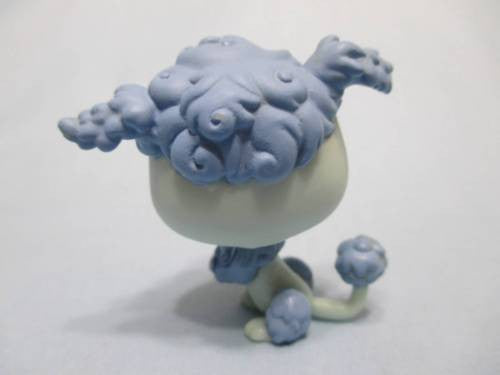 Littlest Pet Shop Blue Poodle Purple Eyes 591 Dog Puppy Authentic Has Initial Dec22ni