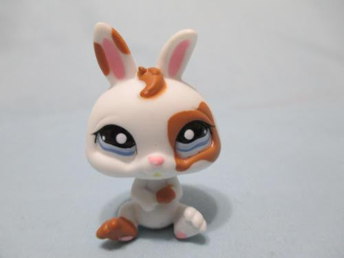 Littlest Pet Shop White Brown Dwarf 1359  Bunny Blue Eyes Pink in Ears JUN5J