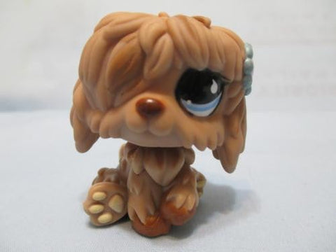LIKE NEW Littlest Pet Shop 678 Brown Arctic Sheep Dog Sheepdog Puppy Dog Blue Eyes Authentic Lps DEC13J