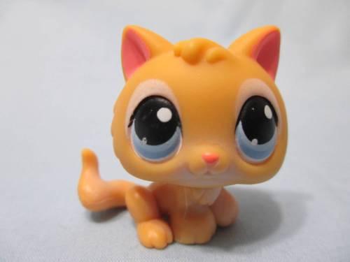 Littlest Pet Shop 47 Orange White Baby Kitten Cat Blue Eyes Authentic Lps DEC17