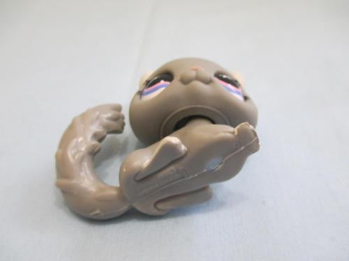 Littlest Pet Shop 495 Gray Chinchilla w/ Flower Purple Eyes Authentic LPS Dec8n