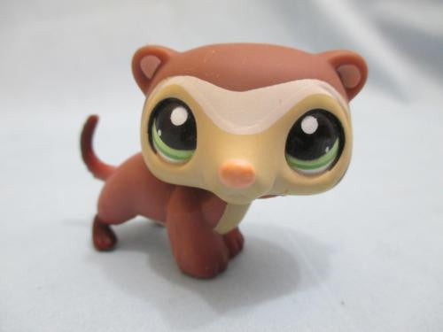 Littlest Pet Shop Ferret Chocolate Brown and Cream with Green Eyes 1026 ...