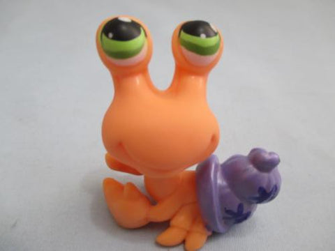 LIKE NEW Littlest Pet Shop LPS Hermit Crab 352 Orange Purple Shell Authentic Lps Dec05ni