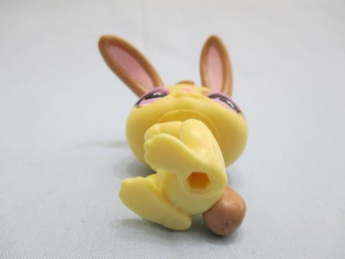 LITTLEST PET SHOP 887 YELLOW TAN BROWN BUNNY RABBIT FLOWER EYES AUTHENTIC MInor Wear FEB14J