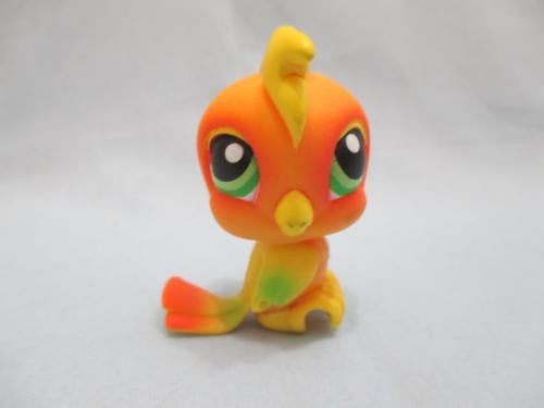 Littlest Pet Shop Cockatoo 120 Orange and Yellow with Green Eyes Authentic FEB11J