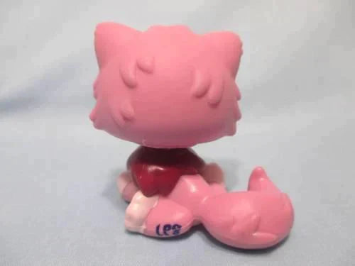 LIKE NEW Littlest Pet Shop Cat Kitty Persian Pink Green Eyes 2138 Authentic Lps Dec8n