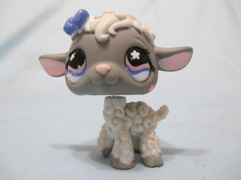 Littlest Pet Shop  Sheep Lamb White Grey Flower Eyes Farm Pet 549 Authentic Lps Dec10n