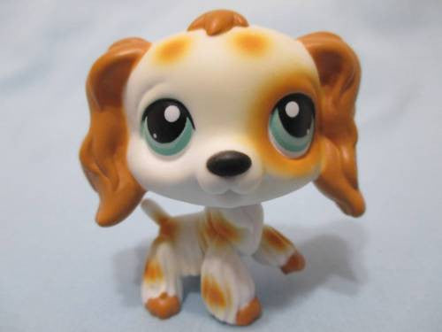 LIKE NEW Littlest Pet Shop Dog Cocker Spaniel 344 Blue Eyes Authentic Dec27ni