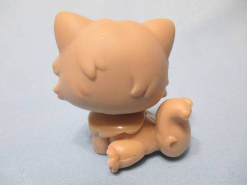 Littlest Pet Shop 129 Tan & White Persian Cat Green Eyes Kitty Authentic Dec12ni