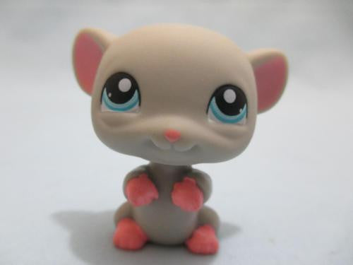 LIKE NEW Littlest Pet Shop Mouse 80 Grey Blue Eyes Authentic LPS Feb27ni