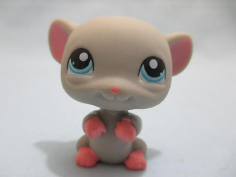 LIKE NEW Littlest Pet Shop Mouse 80 Grey Blue Eyes Authentic LPS Feb27ni