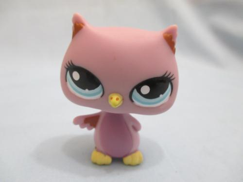 Littlest Pet Shop Bird 1373 Owl Lavender Purple With Green Eyes Authentic Minor Wear Apr12j