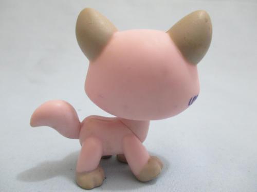 LIKE NEW Littlest Pet Shop 1326 Pink Gray Grey Stripe Walking Shorthair Cat Green Eyes Authentic Lps Nov30npoHG