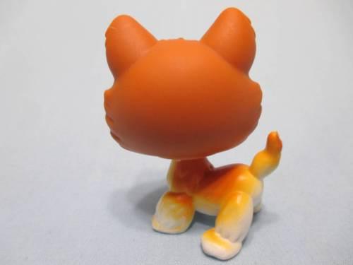 Littlest Pet Shop Husky 341 Brown Orange and White Dog Puppy with Blue Eyes LPS Has Initial Dec22ni