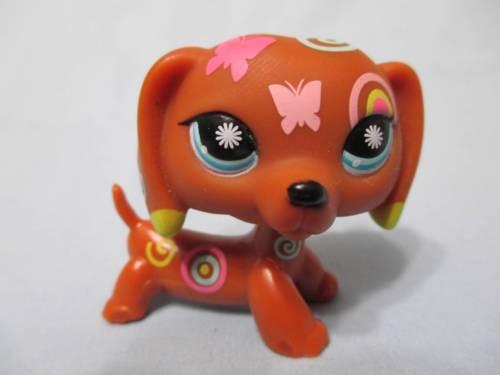 LIKE NEW Littlest Pet Shop Dog Dachshund Postcard Swirl Brown 1010 Authentic Lps Nov30npoHG