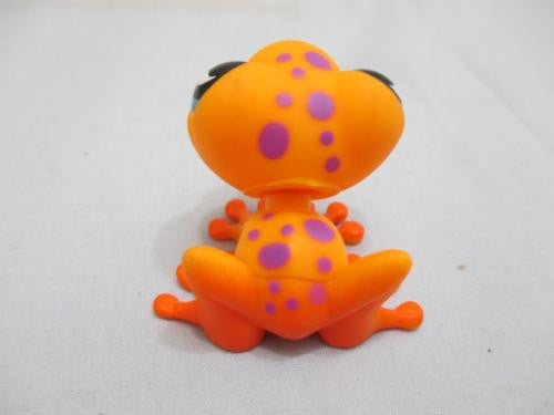 LIKE NEW Littlest Pet Shop Orange Purple Spotted Blue Eyes Toad Frog 874 Authentic Nov30npoHG