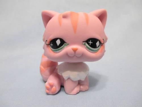 LIKE NEW Littlest Pet Shop 460 Pink Persian Kitty Cat Diamond Eyes Authentic Feb12nn