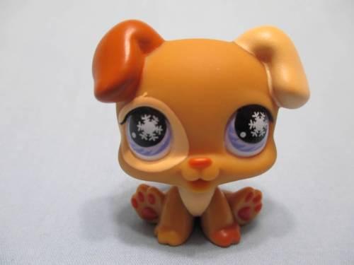 LIKE NEW Littlest Pet Shop Brown Baby Boxer 760 Tan Purple Eyes Puppy Dog Authentic Lps  Dec05ni